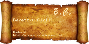 Beretzky Cirill névjegykártya